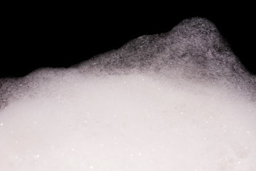 Soft soap foam and bubbles bokeh background, Shampoo bubbles texture.