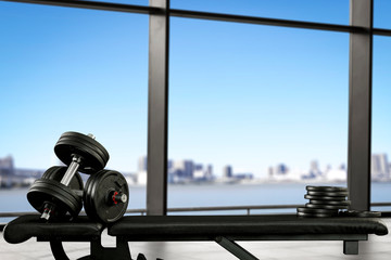 gym interior and free space for your decoration. 