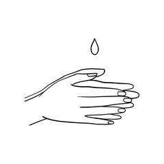 Obraz premium Steps To Hand Washing For Prevent Illness And Hygiene, Keep Your Healthy, Outline Icons, Sanitary, Infection, Sickness, Healthy