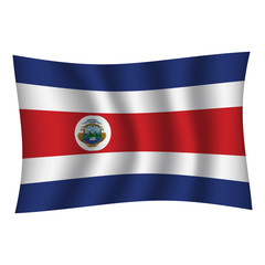 Costa Rica flag background with cloth texture. Costa Rica Flag vector illustration eps10. - Vector