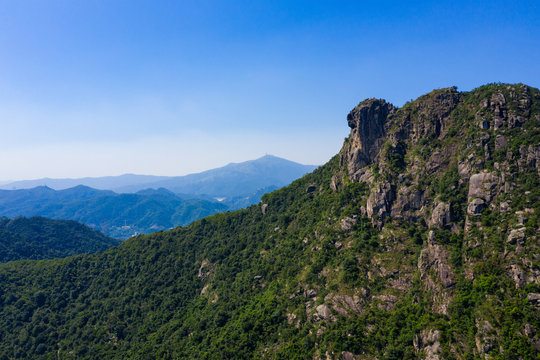 Lion Rock mountain and celer blue sky