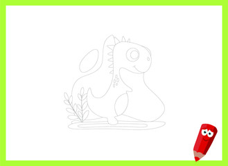 coloring pages for kids with dinosaurs. Kids learning material