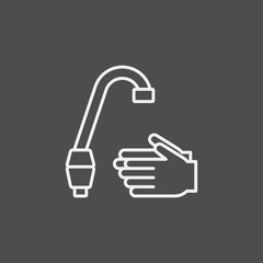 Hand wash flat vector icon. Clean hands flat vector icon