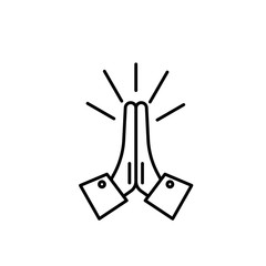 Hands folded in prayer icon. Vector