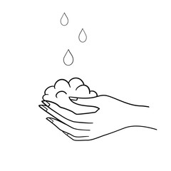 Steps To Hand Washing For Prevent Illness And Hygiene, Keep Your Healthy, Outline Icons, Sanitary, Infection, Sickness, Healthy