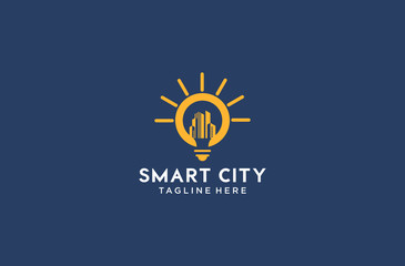 Smart City Tech Logo Vector. City Net Logo Concept Vector. Wifi House Vector Logo