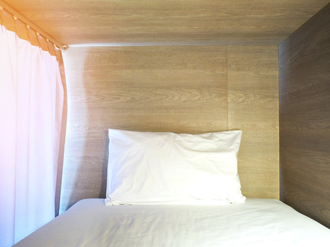 Vintage capsule bedroom at hoste with sunlight in the morning.