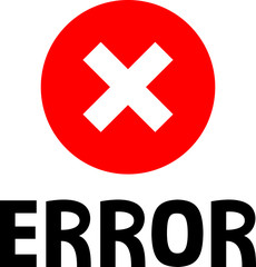 Obraz premium エラーの文字とバツマーク