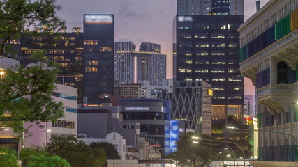 Old Hill Street Police Station historic building in Singapore day to night timelapse.