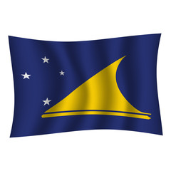 Tokelau flag background with cloth texture. Tokelau Flag vector illustration eps10. - Vector