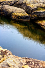 urban Indian landscape with rivers, stones and bridge