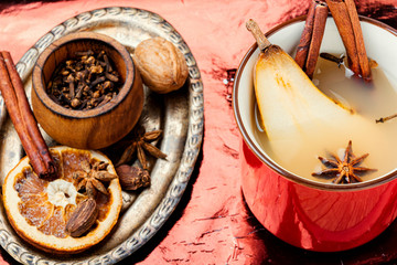 Pear alcoholic drink.
