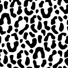 Seamless pattern of animal skin, black leopard, cheetah spots