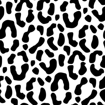 Seamless pattern of animal skin, black leopard, cheetah spots