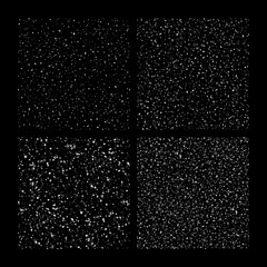 Set of four grainy, speckled seamless patterns, textures. Stone, dirt, concrete