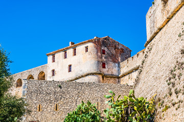 Fototapeta na wymiar Fort Carre castle in Antibes, Cote d'Azur, France