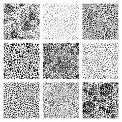 Set of seamless patterns of animal skin style dots, spots. 