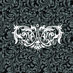 Damask wallpaper.  vector background. Black and white texture. Floral ornament