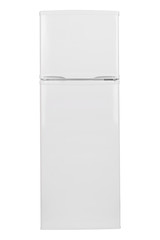 Refrigerator Isolated on White Background. Modern Kitchen and Domestic Major Appliances