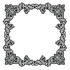 Damask wallpaper.  vector background. Black and white texture. Floral ornament