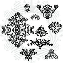 Vector Vintage Baroque card. Vector Ornamental frame.