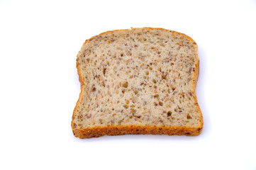 Fresh homemade baked bread and sliced bread isoalted on white background