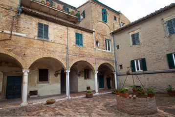 Fototapeta na wymiar Palace Arched Court in Recanati (Italy)