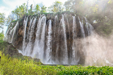 Breathtaking view in the Plitvice Lakes National Park .Croatia.Plitvice lakes,Croatia.May 20 2018