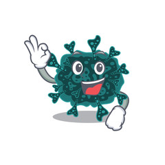 Herdecovirus mascot design style with an Okay gesture finger