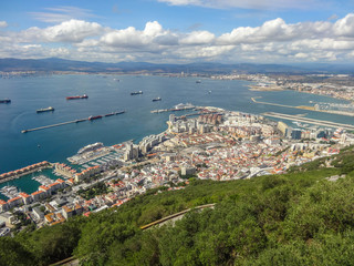 Fototapeta na wymiar Gibraltar, Felsen, Altstadt, Sehenswürdigkeiten, Panorama