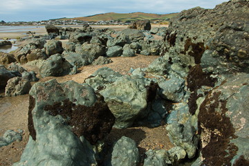 Riverton Rocks in Taramea Bay in Riverton,Southland on South Island of New Zealand
