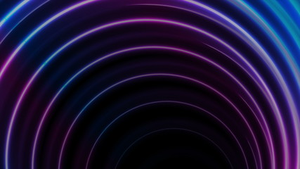 Blue ultraviolet neon glowing circles abstract background