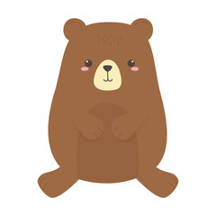 cute little teddy bear animal cartoon isolated icon design