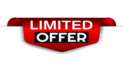 Limited offer red vector banner