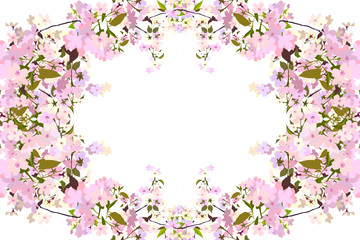 Obraz na płótnie Canvas 桜の丸型フレーム