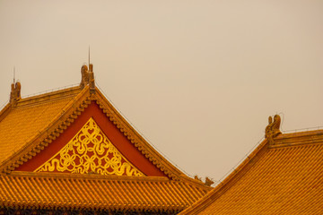 Traditional roofs in Beijing's Forbidden City, China
