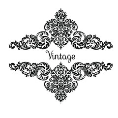 Vector Vintage Baroque card. Vector Ornamental frame.
