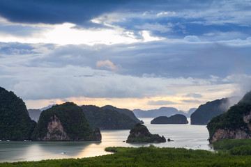 Fototapeta na wymiar Landscape Viewpoint Phang Nga Bay highlight of Phang nga ,Thailand