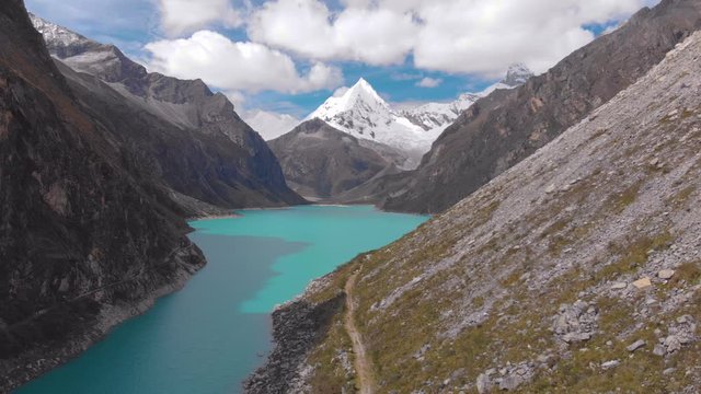 Paron lake & artesonraju mountain, amazing view, peruvian andes, more important lake.