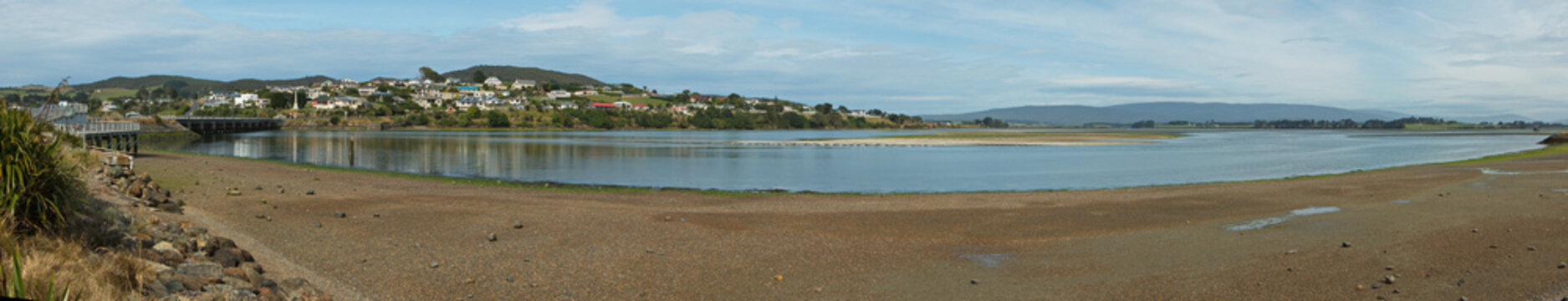 Panoramic view of Riverton,Southland on South Island of New Zealand
