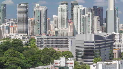 Obraz premium The National Museum of Singapore aerial timelapse from Victoria street.