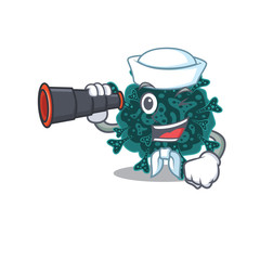 A cartoon icon of herdecovirus Sailor with binocular