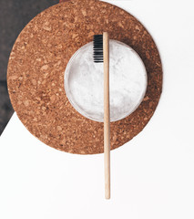 bamboo toothbrush with natural toothpaste