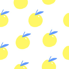 Element of seamless pattern. Simplified apple on white background. Vector illustration