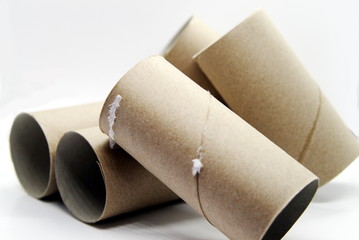 toilet paper bushings on white background