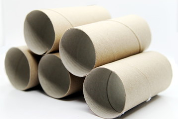 toilet paper bushings on white background