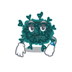 Mascot design of herdecovirus showing waiting gesture