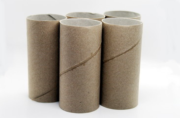 toilet paper bushings on white background