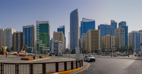 Fototapeta na wymiar Buildings in Abu Dhabi. May 2019