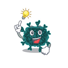 Mascot character design of herdecovirus with has an idea smart gesture
